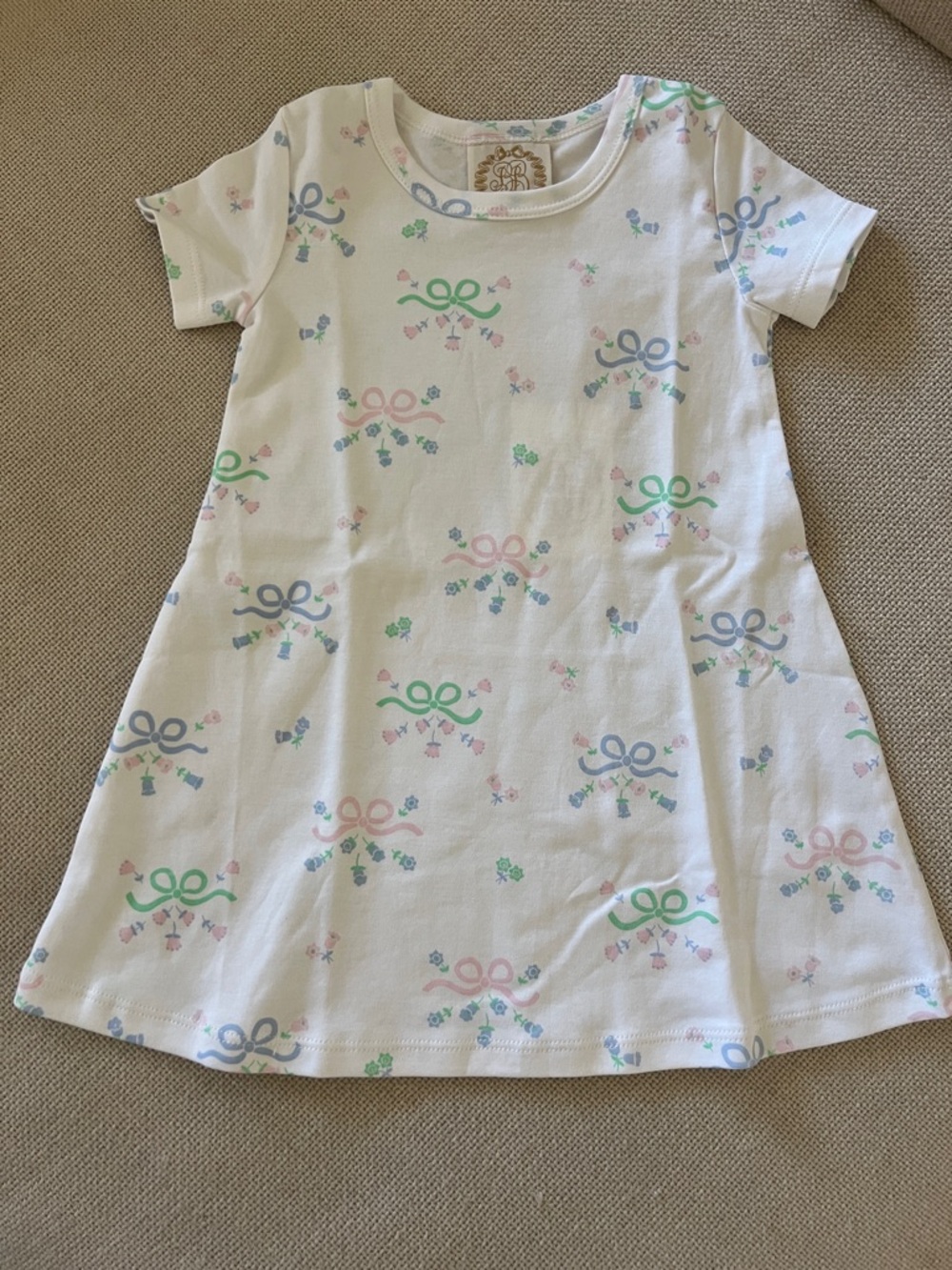 The Beaufort Bonnet Company Polly Play Dress with Pastel Bow Print